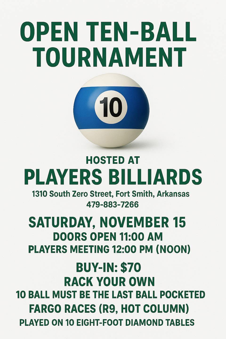 Tournament flyer / rules image